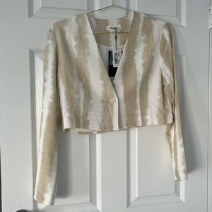 Showpo Tailored Fitted Cropped Striped Blazer Tan - Small